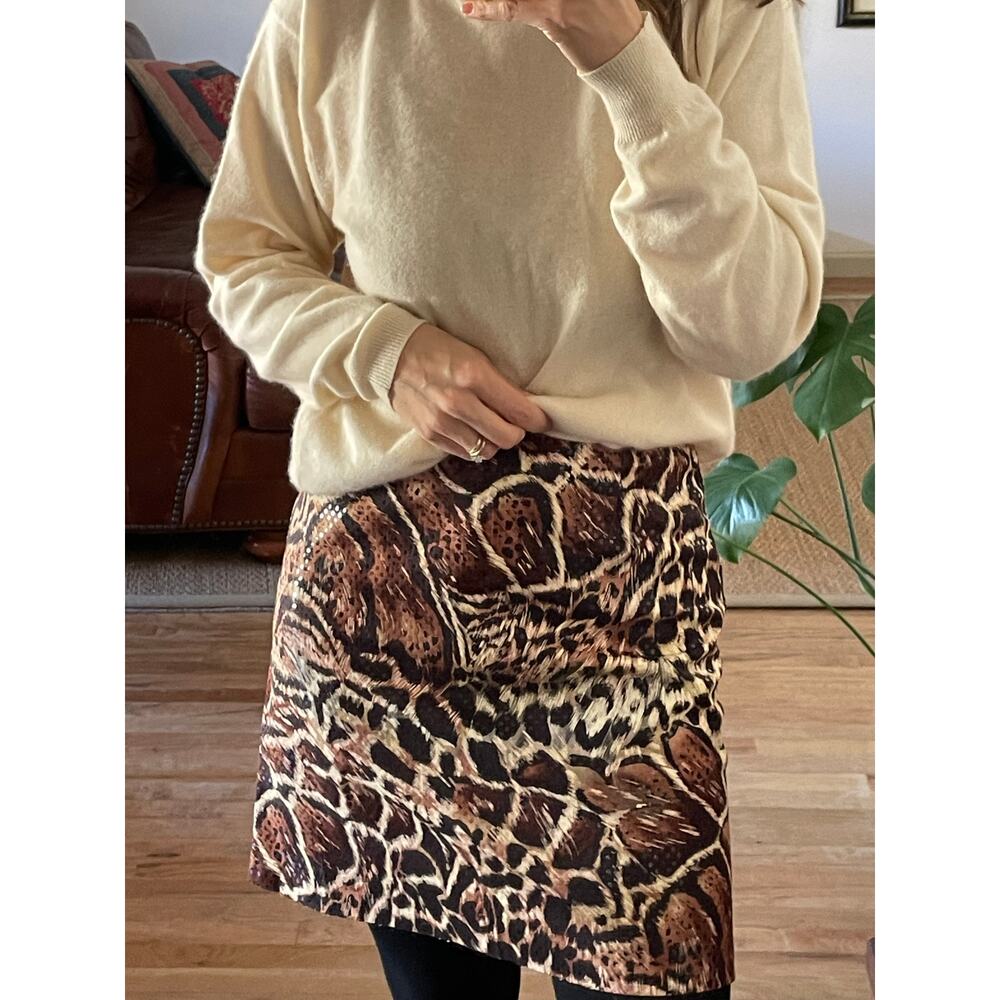 Y2K Cache Leopard Sequin Mini Skirt